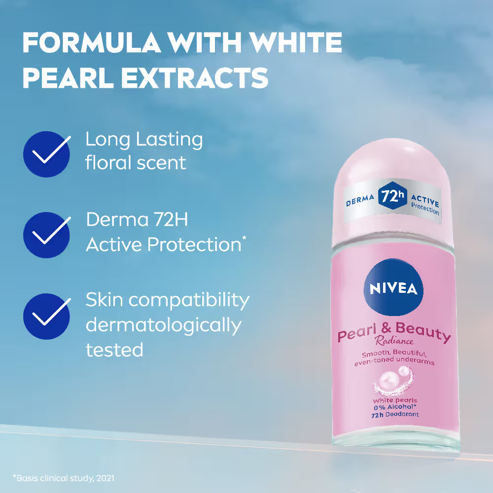 Nivea Pearl & Beauty Roll-On Deodorant for Women (25 ml)