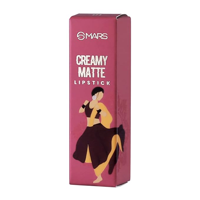 MARS Creamy Matte Lipstick 3.2gm (18 Gulabi Garba)