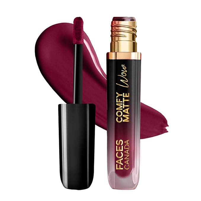 FACES CANADA Comfy Matte Wow Liquid Lipstick 3.8ml (04 Plum Passion)