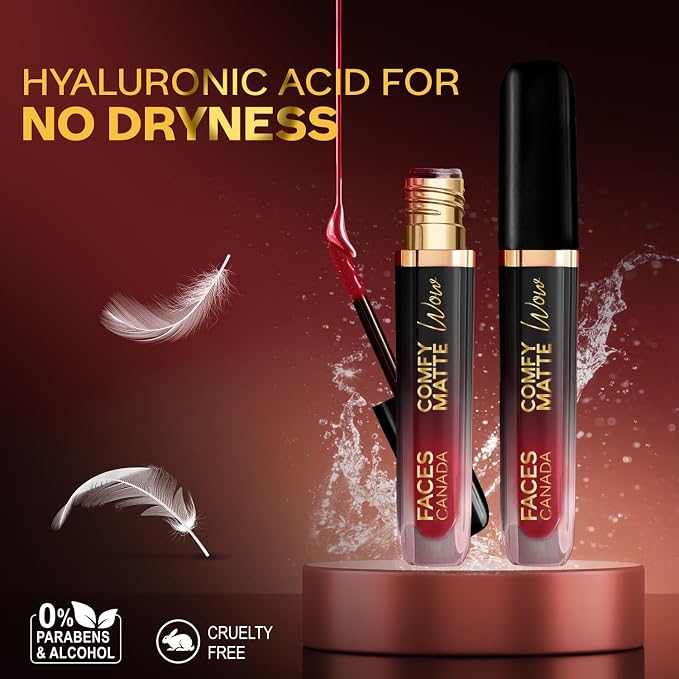 FACES CANADA Comfy Matte Wow Liquid Lipstick 3.8ml (05 Maroon Maven)