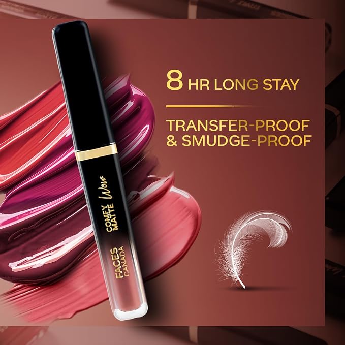 FACES CANADA Comfy Matte Wow Liquid Lipstick 3.8ml (01 Choco Couture)