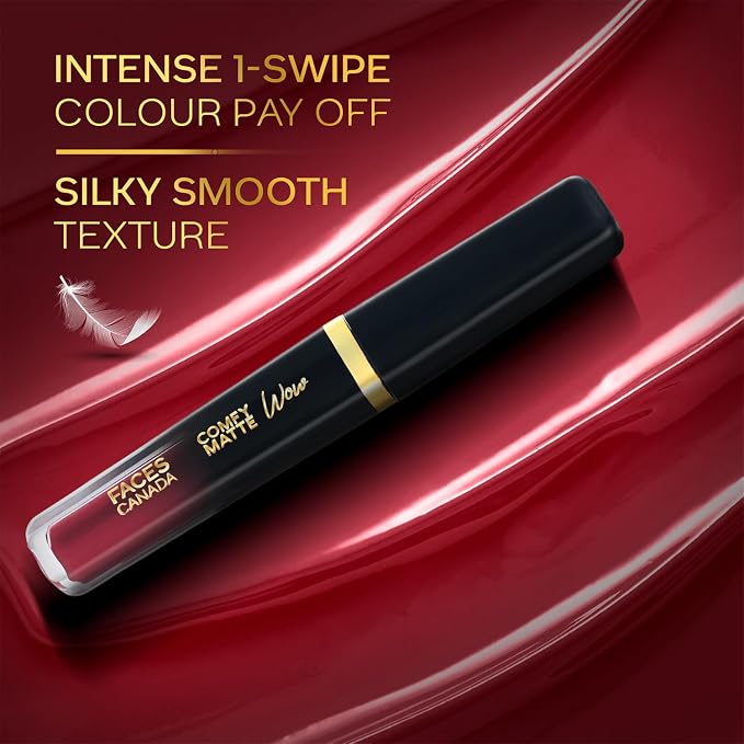 FACES CANADA Comfy Matte Wow Liquid Lipstick 3.8ml (05 Maroon Maven)