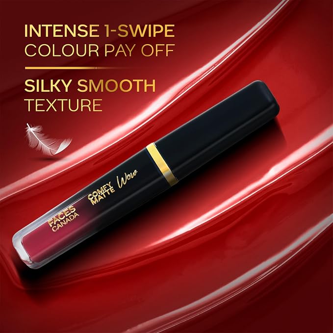 FACES CANADA Comfy Matte Wow Liquid Lipstick 3.8ml (03 Ruby Rouge)