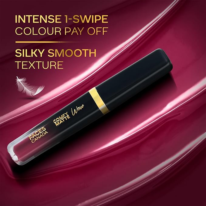 FACES CANADA Comfy Matte Wow Liquid Lipstick 3.8ml (04 Plum Passion)