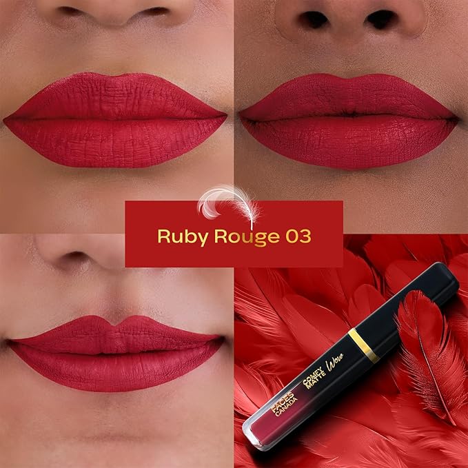 FACES CANADA Comfy Matte Wow Liquid Lipstick 3.8ml (03 Ruby Rouge)
