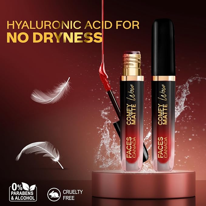 FACES CANADA Comfy Matte Wow Liquid Lipstick 3.8ml (03 Ruby Rouge)