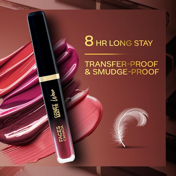 FACES CANADA Comfy Matte Wow Liquid Lipstick 3.8ml (05 Maroon Maven)