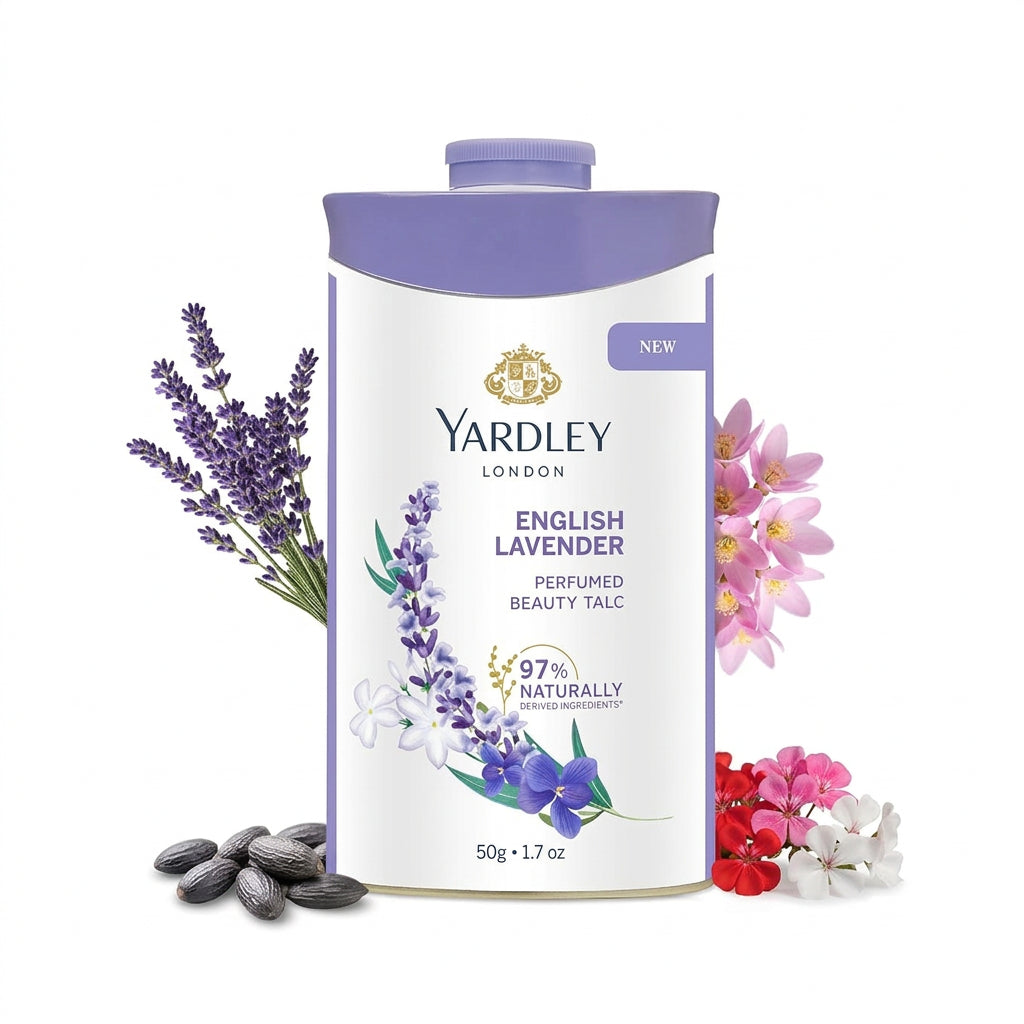 Yardley London English Lavender Perfumed Beauty Talc for Fragrant Glow ( 50g )