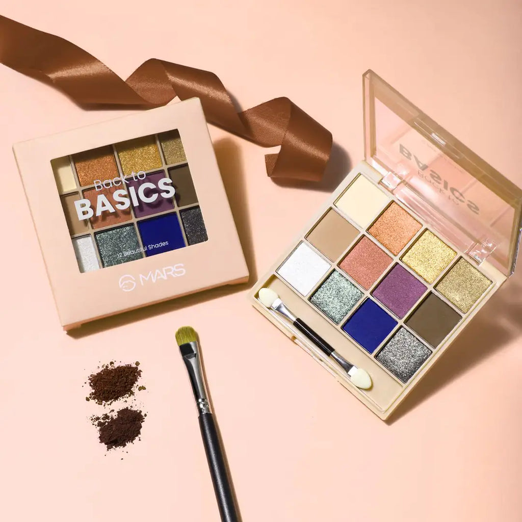 12 Shades Back to Basics Eyeshadow Palette with Free Applicator- Shade-02