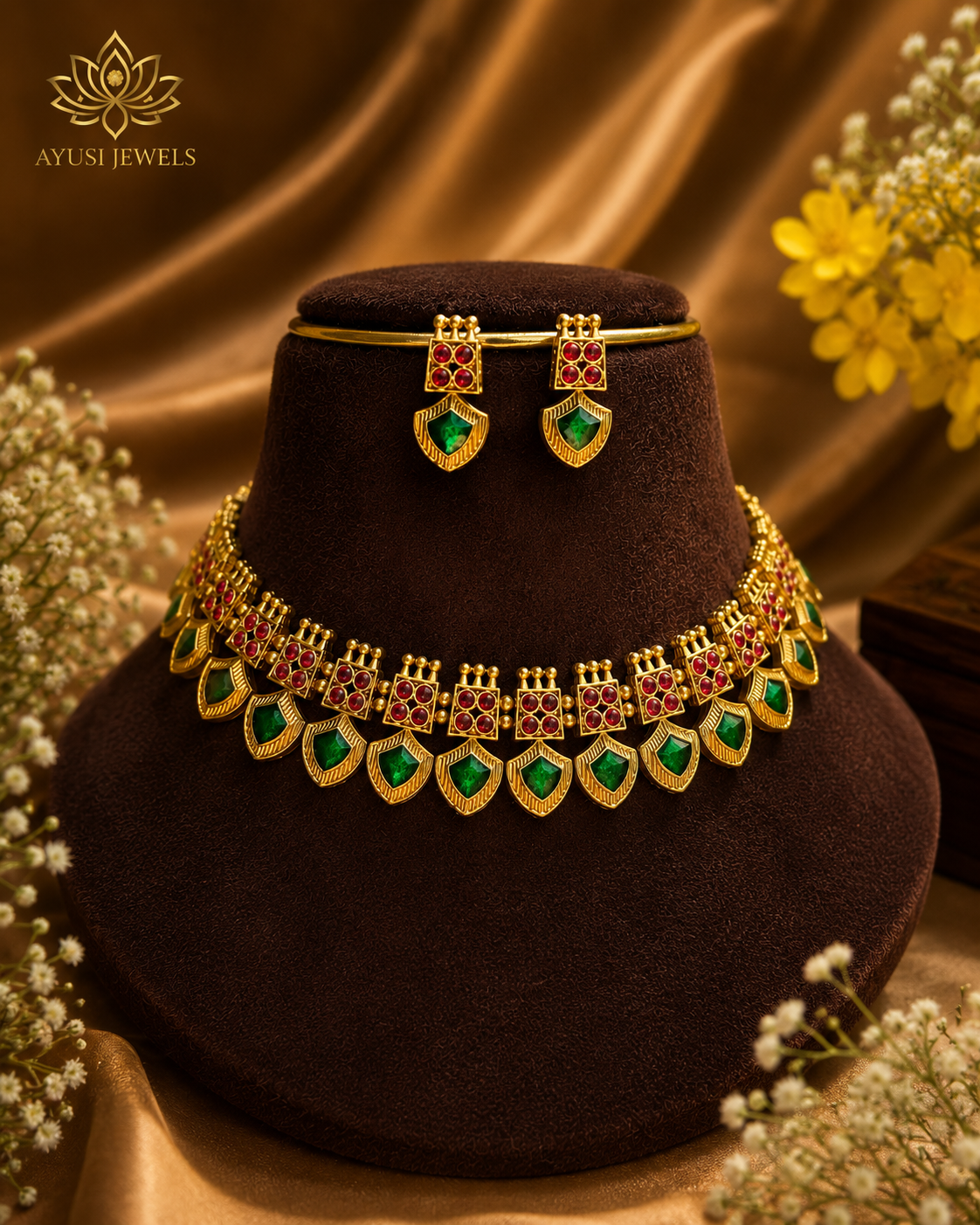TR409 - Palakka with Ruby Enamel necklace