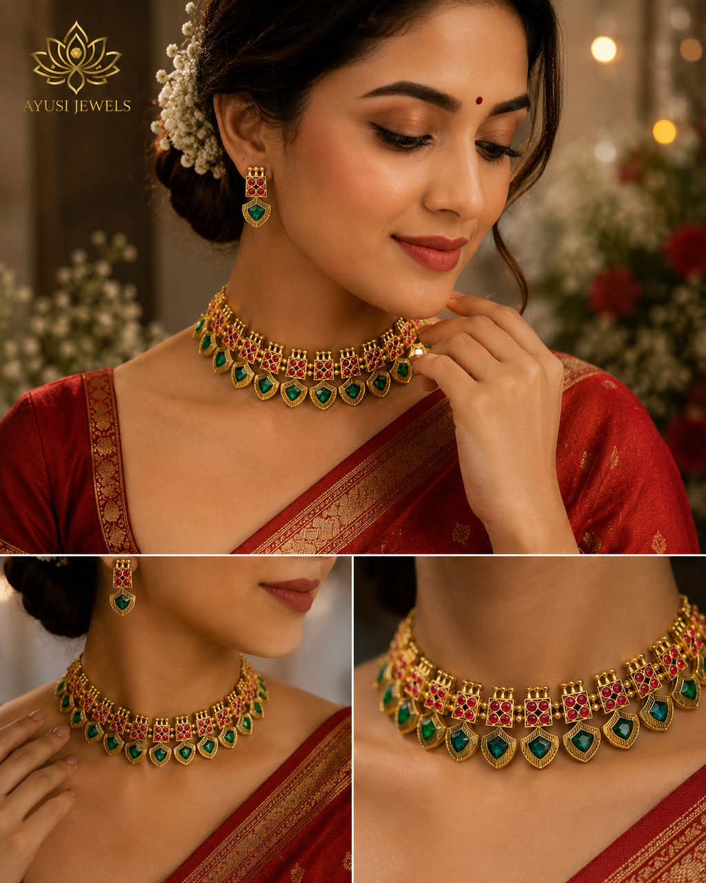 TR409 - Palakka with Ruby Enamel necklace