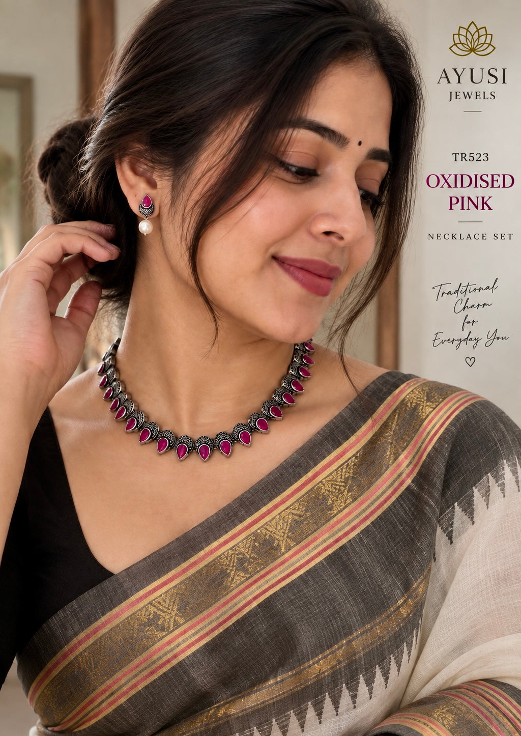 TR523- OXIDISED PINK