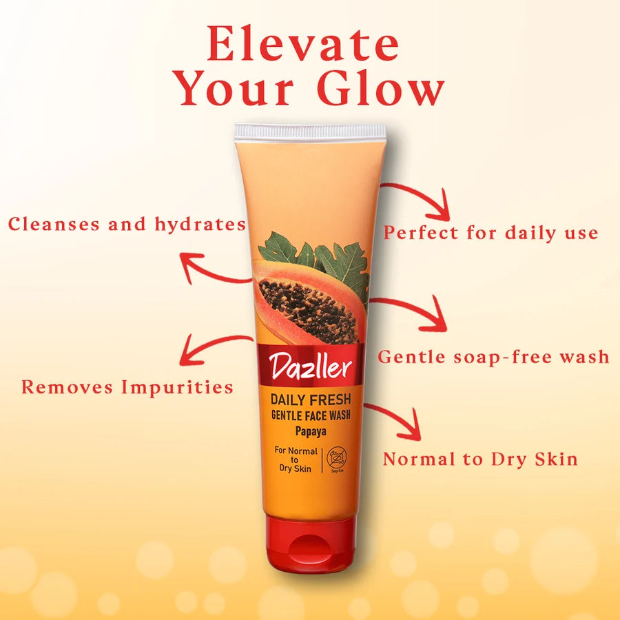 Dazller Daily Fresh Gentle Face Wash Papaya For Normal to Dry Skin ( 50g )