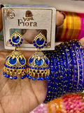 Blue Jhumka Bangle Set
