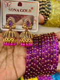 Purple Jhumka & Bangles Combo