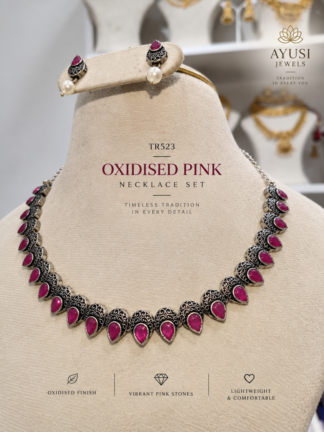 TR523- OXIDISED PINK