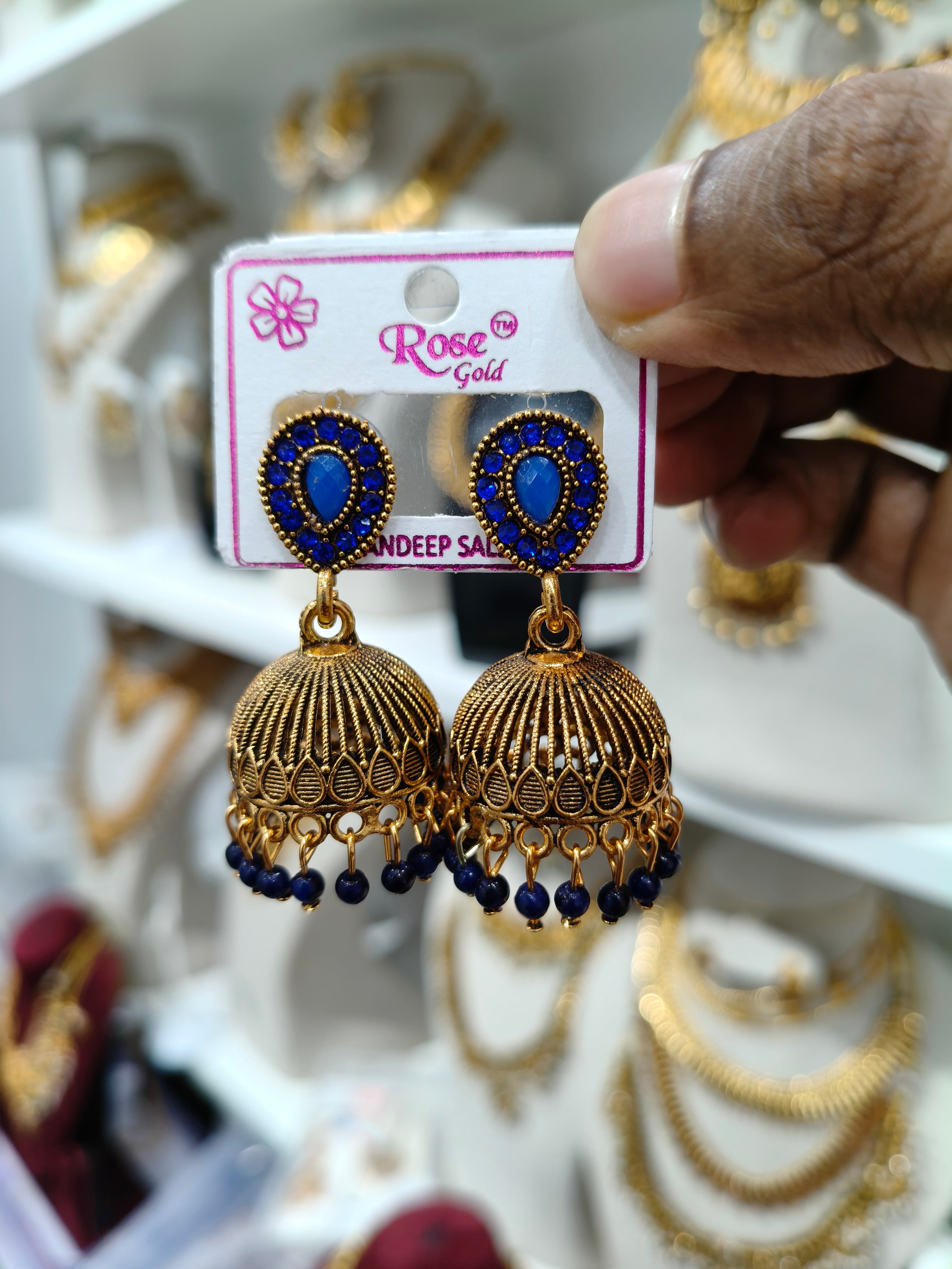 Blue Royale Jhumka Combo