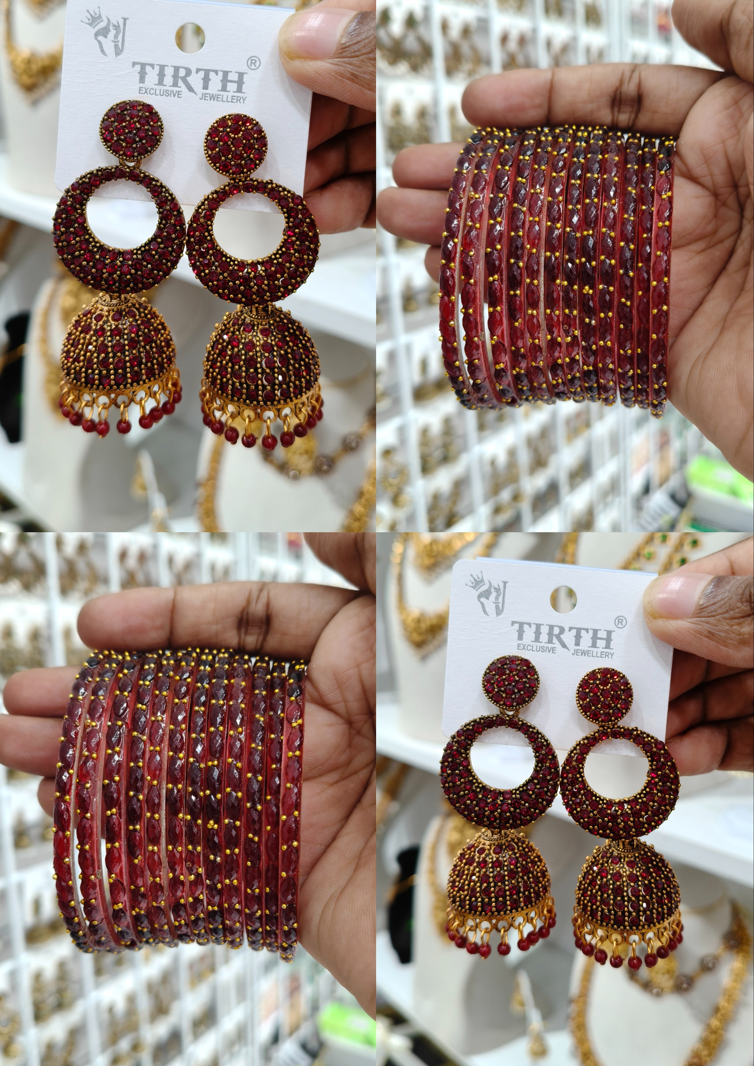 Maroon Grace Jhumka Combo