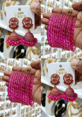 Rani Pink Lakshmi Jhumka Combo