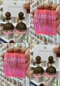 Jhumka Pink & Jelly Bangle Combo