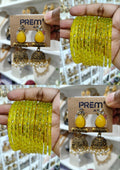 Yellow Jhumka & Bangle Combo