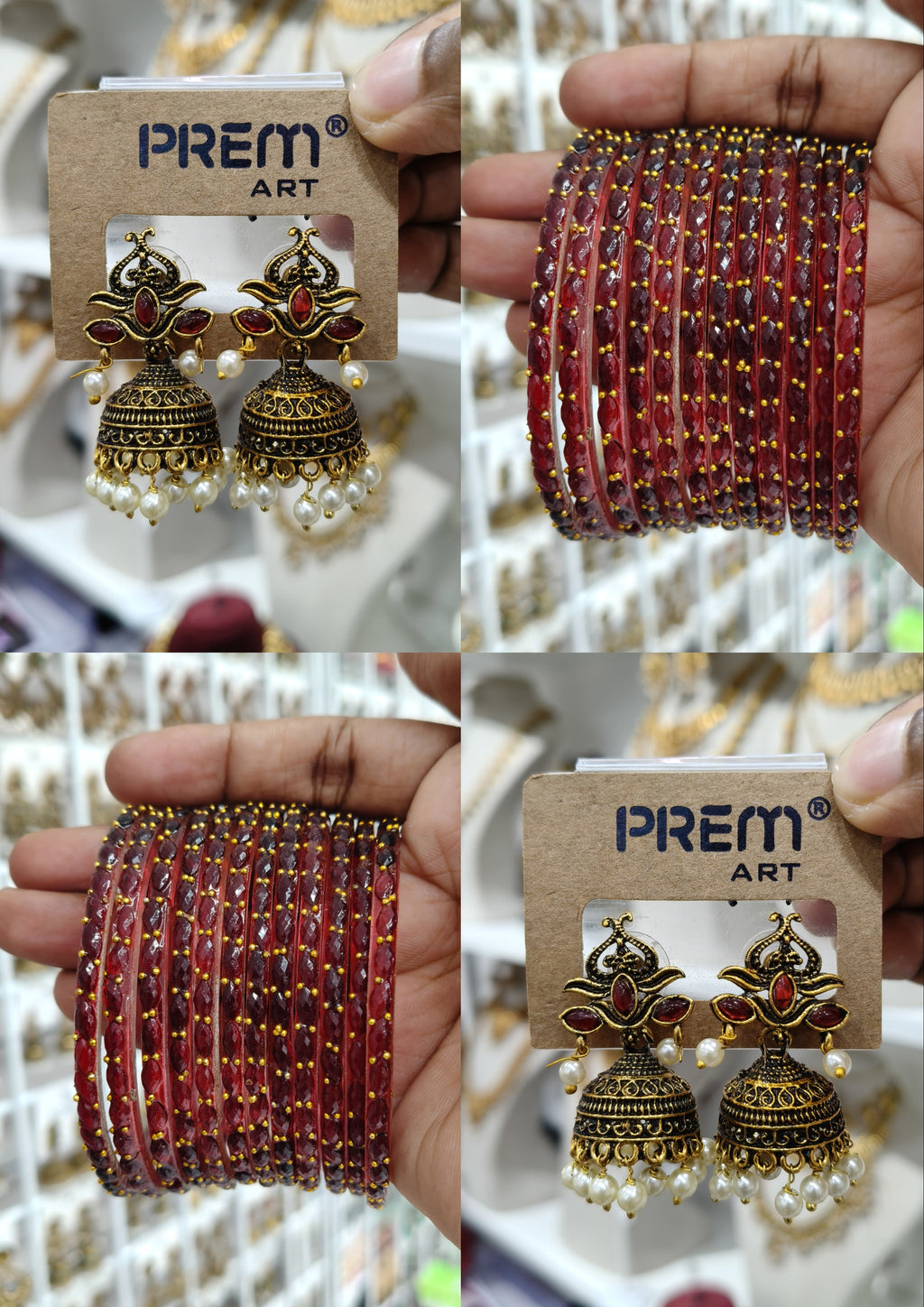 Maroon Royal Jhumka Combo