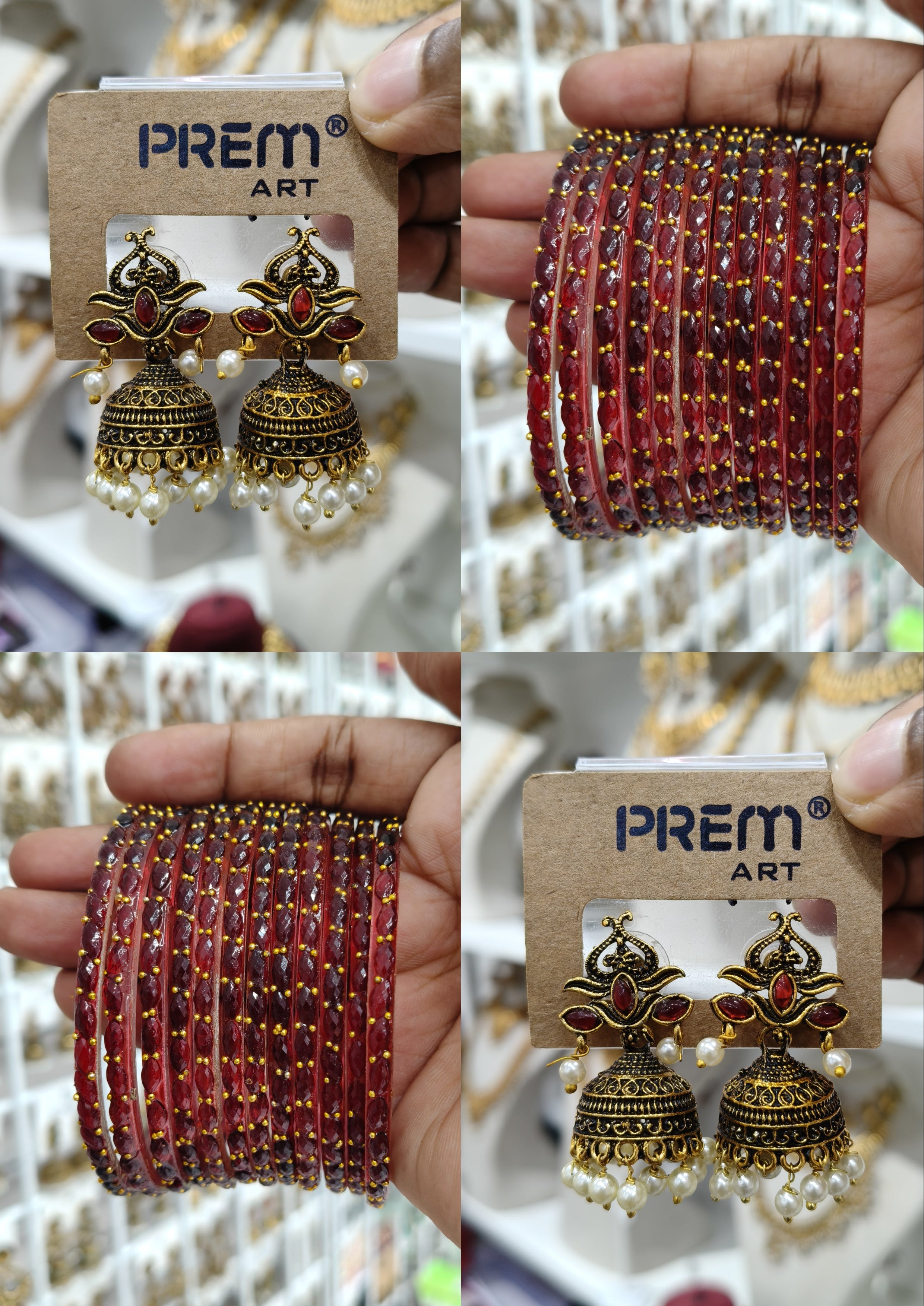 Maroon Royal Jhumka Combo
