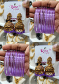 Purple Peacock Jhumka Bangle Combo