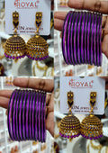 Purple Jhumka Bangle Combo