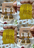 Golden Yellow Jhumka Bangle Set