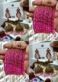Pink Blossom Jhumka Set