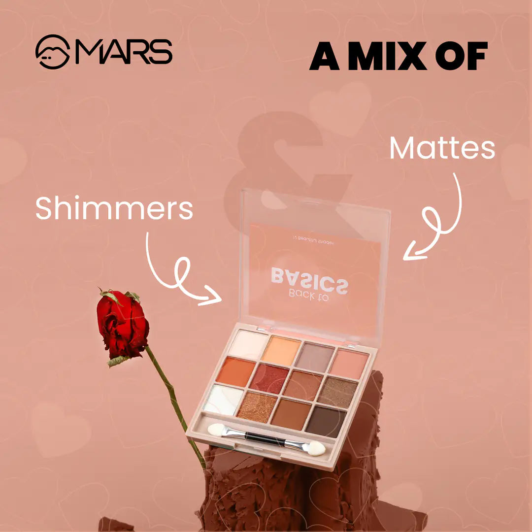 12 Shades Back to Basics Eyeshadow Palette with Free Applicator- Shade-02