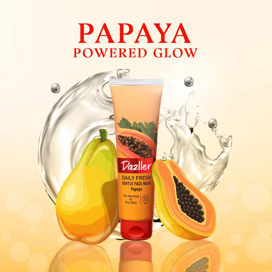 Dazller Daily Fresh Gentle Face Wash Papaya For Normal to Dry Skin ( 50g )